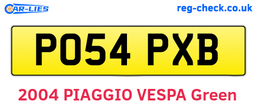 PO54PXB are the vehicle registration plates.