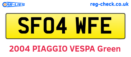 SF04WFE are the vehicle registration plates.