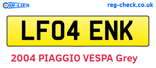 LF04ENK are the vehicle registration plates.
