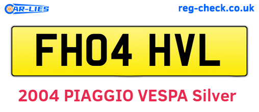 FH04HVL are the vehicle registration plates.