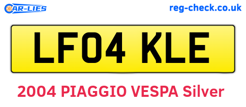 LF04KLE are the vehicle registration plates.