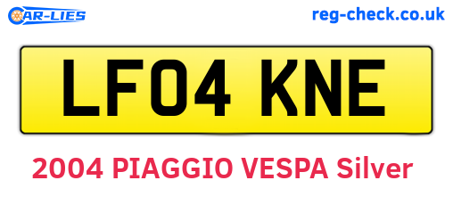 LF04KNE are the vehicle registration plates.
