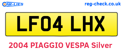 LF04LHX are the vehicle registration plates.