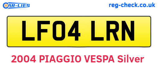 LF04LRN are the vehicle registration plates.