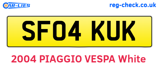 SF04KUK are the vehicle registration plates.