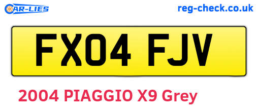 FX04FJV are the vehicle registration plates.