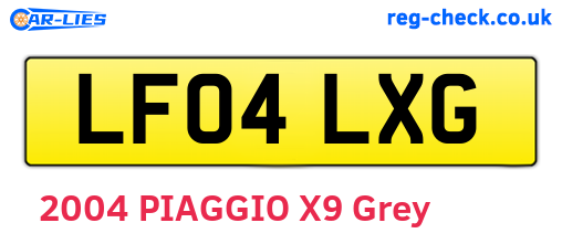 LF04LXG are the vehicle registration plates.
