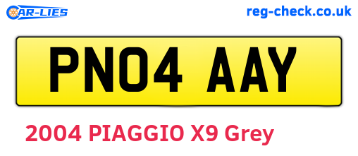 PN04AAY are the vehicle registration plates.