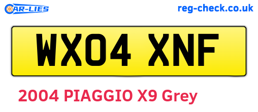 WX04XNF are the vehicle registration plates.