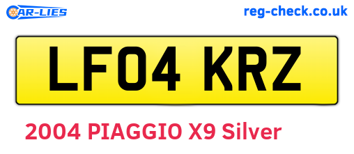 LF04KRZ are the vehicle registration plates.