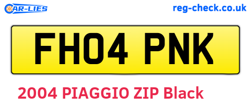 FH04PNK are the vehicle registration plates.