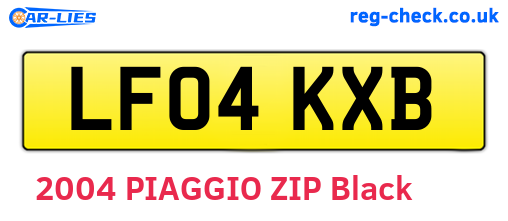 LF04KXB are the vehicle registration plates.