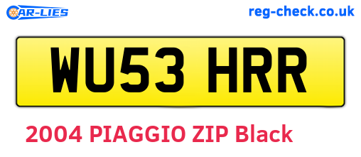 WU53HRR are the vehicle registration plates.
