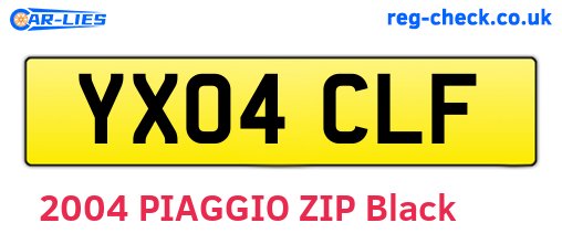 YX04CLF are the vehicle registration plates.