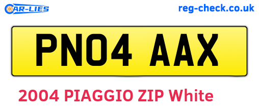 PN04AAX are the vehicle registration plates.