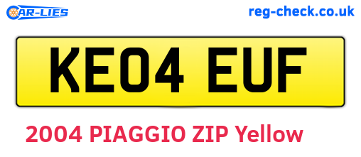 KE04EUF are the vehicle registration plates.