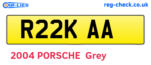 R22KAA are the vehicle registration plates.