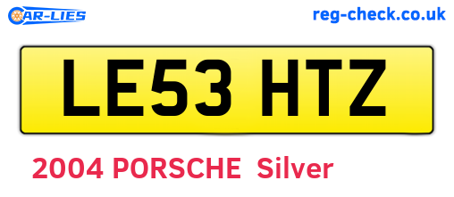 LE53HTZ are the vehicle registration plates.
