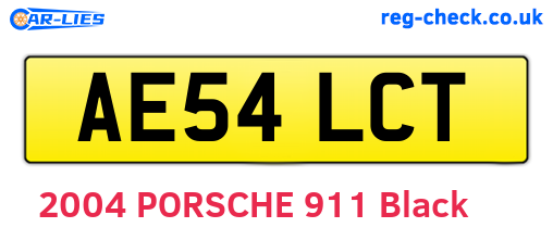 AE54LCT are the vehicle registration plates.