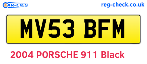 MV53BFM are the vehicle registration plates.