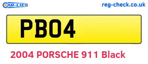 PBO4 are the vehicle registration plates.