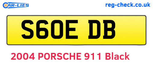 S60EDB are the vehicle registration plates.