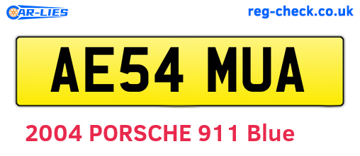 AE54MUA are the vehicle registration plates.