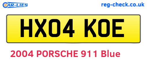 HX04KOE are the vehicle registration plates.
