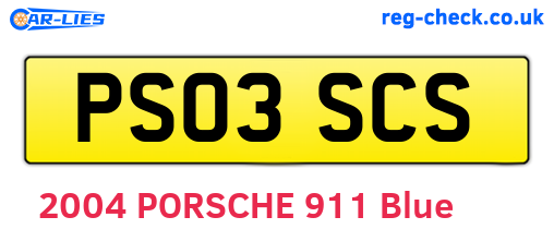 PS03SCS are the vehicle registration plates.