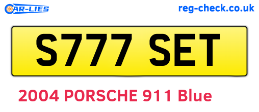 S777SET are the vehicle registration plates.
