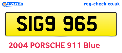 SIG9965 are the vehicle registration plates.
