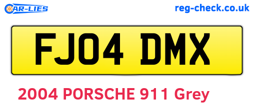 FJ04DMX are the vehicle registration plates.