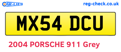 MX54DCU are the vehicle registration plates.