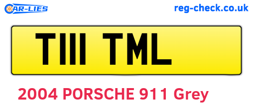 T111TML are the vehicle registration plates.