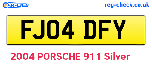 FJ04DFY are the vehicle registration plates.
