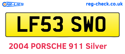 LF53SWO are the vehicle registration plates.