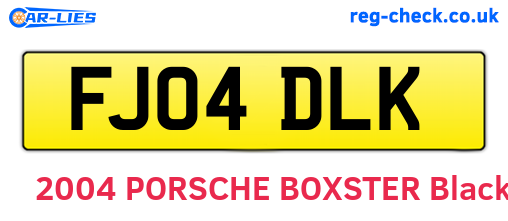 FJ04DLK are the vehicle registration plates.
