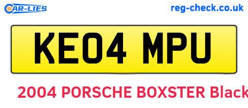KE04MPU are the vehicle registration plates.