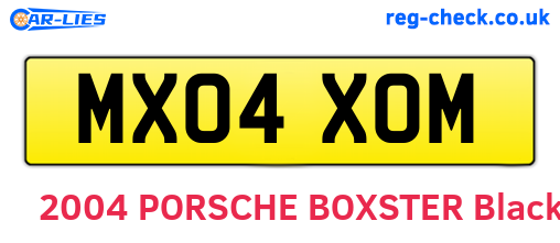 MX04XOM are the vehicle registration plates.