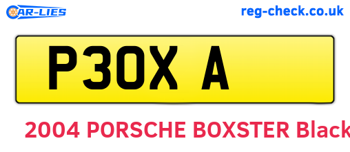 P3OXA are the vehicle registration plates.