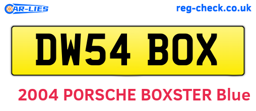 DW54BOX are the vehicle registration plates.