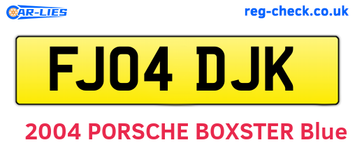 FJ04DJK are the vehicle registration plates.