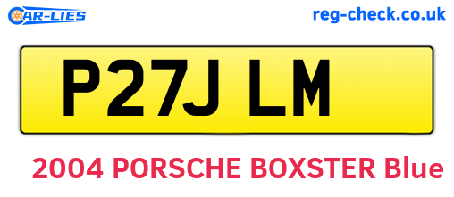 P27JLM are the vehicle registration plates.
