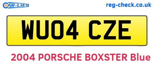 WU04CZE are the vehicle registration plates.