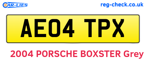 AE04TPX are the vehicle registration plates.