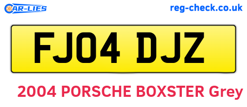 FJ04DJZ are the vehicle registration plates.