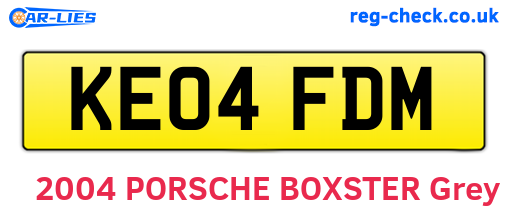 KE04FDM are the vehicle registration plates.