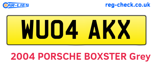 WU04AKX are the vehicle registration plates.