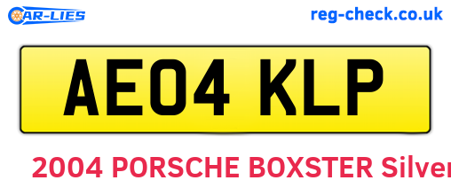 AE04KLP are the vehicle registration plates.