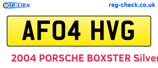 AF04HVG are the vehicle registration plates.